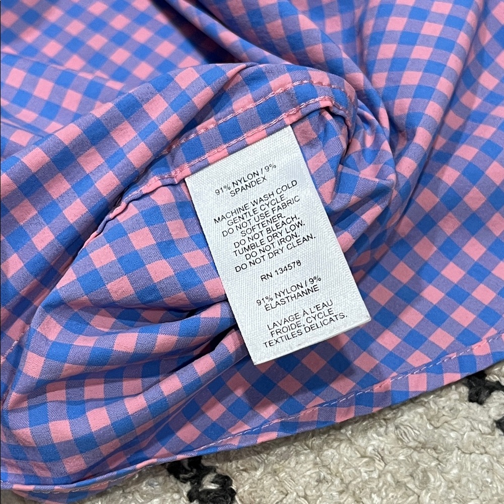 Vineyard Vines Pink and Blue Gingham Button-Down Shirt - Picture 6 of 7